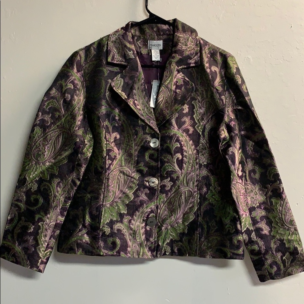 Chico’s metallic women’s blazer size 1